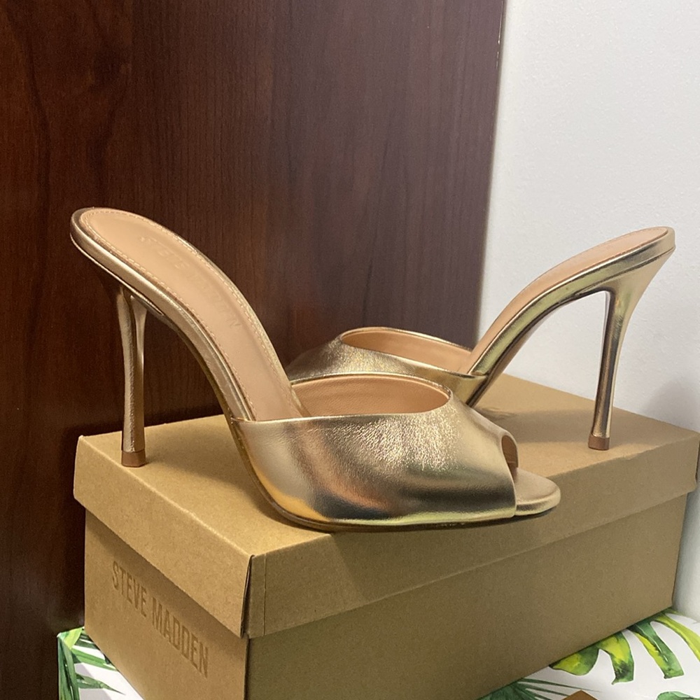 Steve Madden PRIYA GOLD LEATHER High Heels
